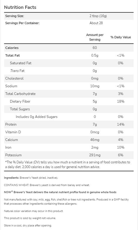 Polvere di lievito del birrificio - 454 grammi