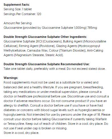 Glucosamina solfato a doppia potenza 1000 mg - 120 Compresse