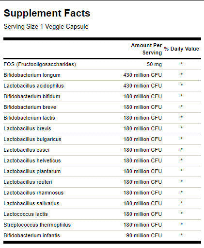 Probiotico definitivo a 16 ceppi del Dr. Stephen Langer con FOS - 60 capsule
