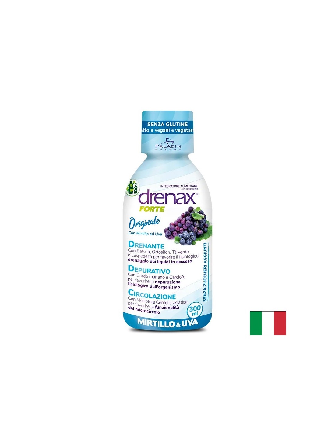 Formula diuretica con semi d'uva e mirtillo - Drenax - Drenax® Forte, 300 ml, 10 dosi