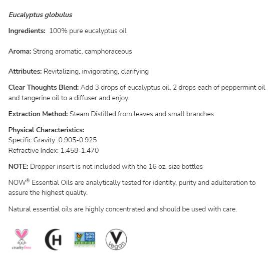 Olio di eucalipto | Eucalyptus globulus puro al 100% - 59 ml