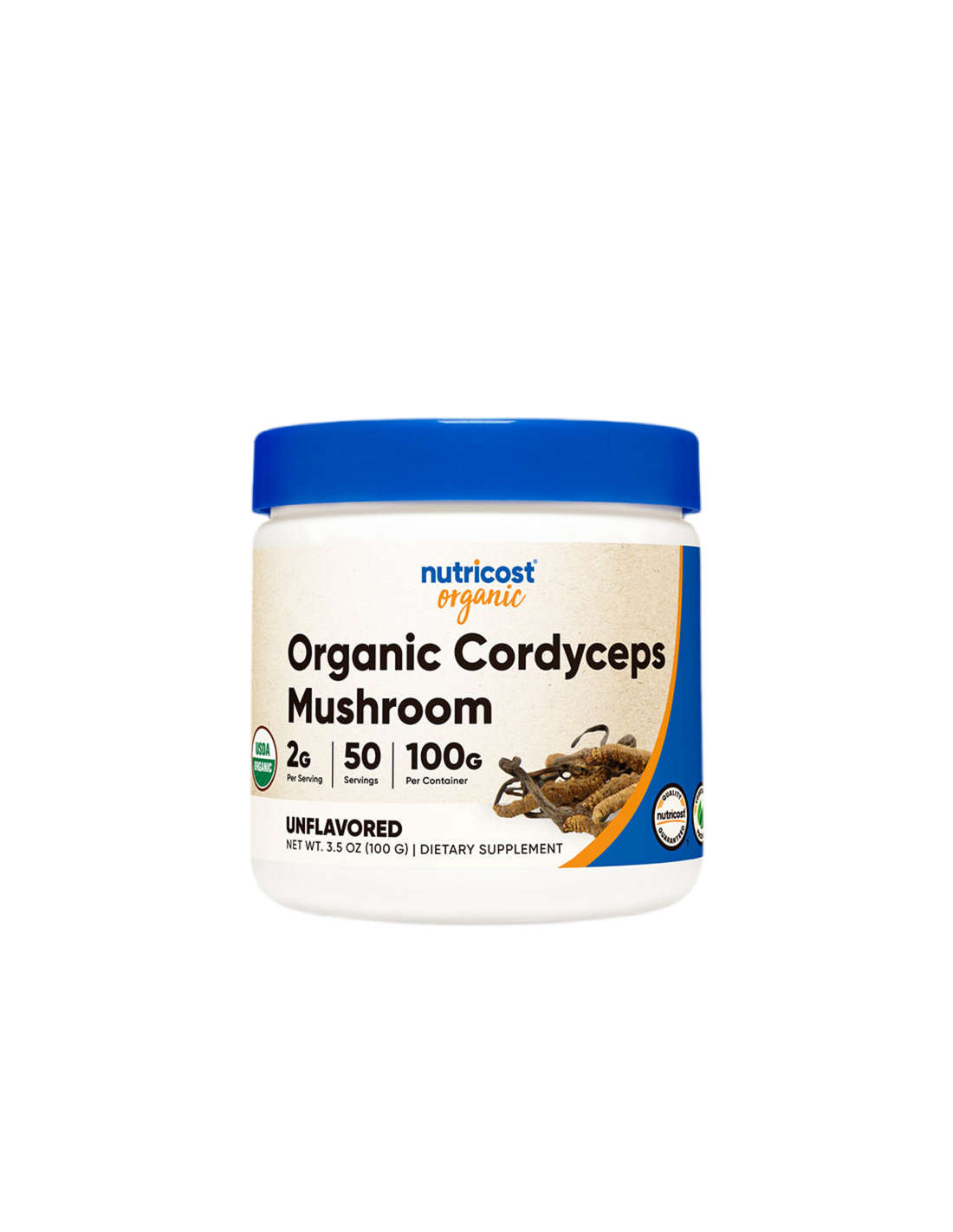 For fatigue and stress - Cordyceps Organic, 100 g, Nutricost powder - Nutra Best Europe