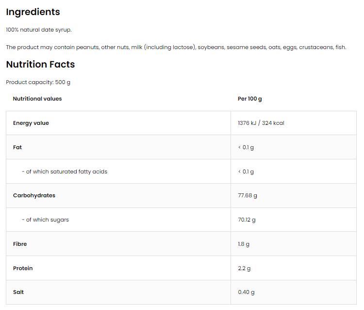 Sciroppo di data | Data sciroppo 500 ml