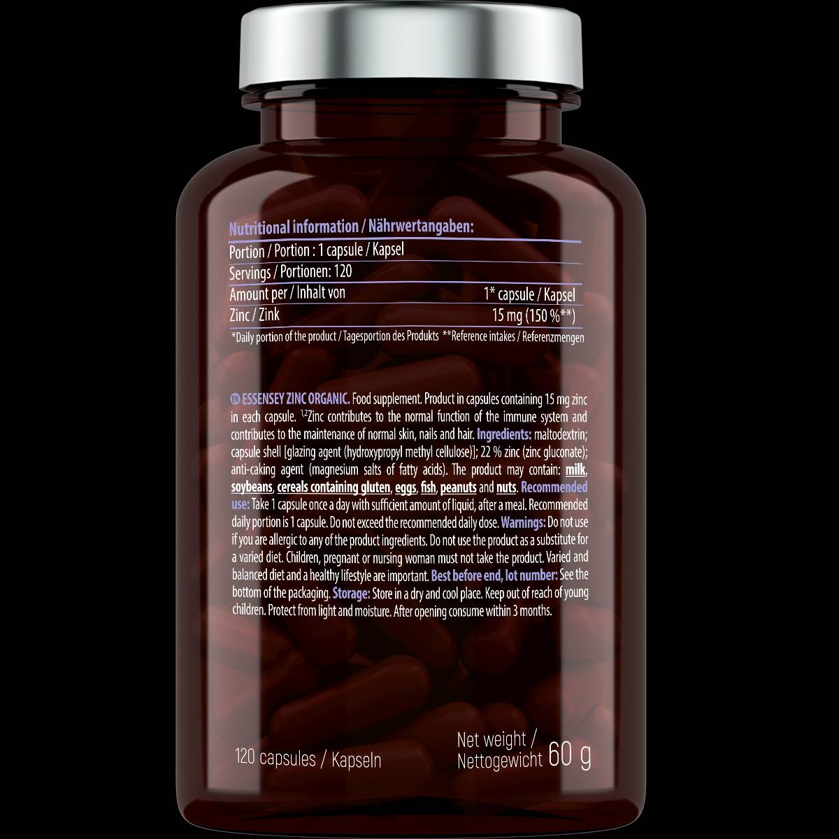 Zinc Organic 15 mg - 90 capsules - Nutra Best Europe