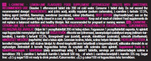 L-Carnitina effervescente 500 mg/20 compresse.