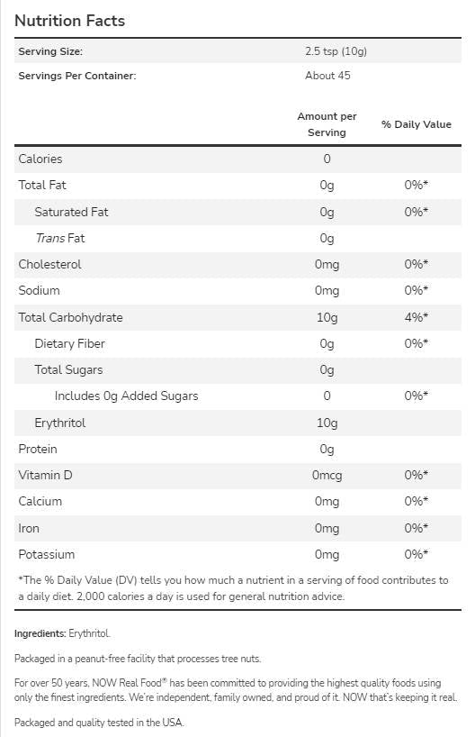 Dolcificante a zero calorie con eritritolo/keto friendly - 1134 grammi