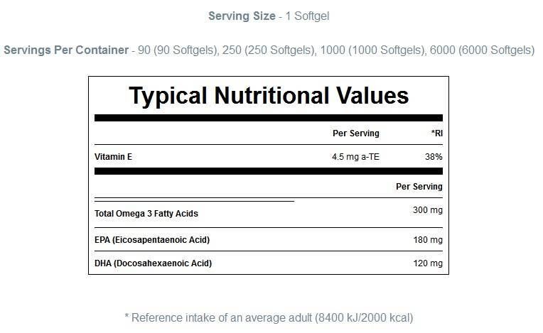 Omega 3 essenziali - 250 capsule di gel