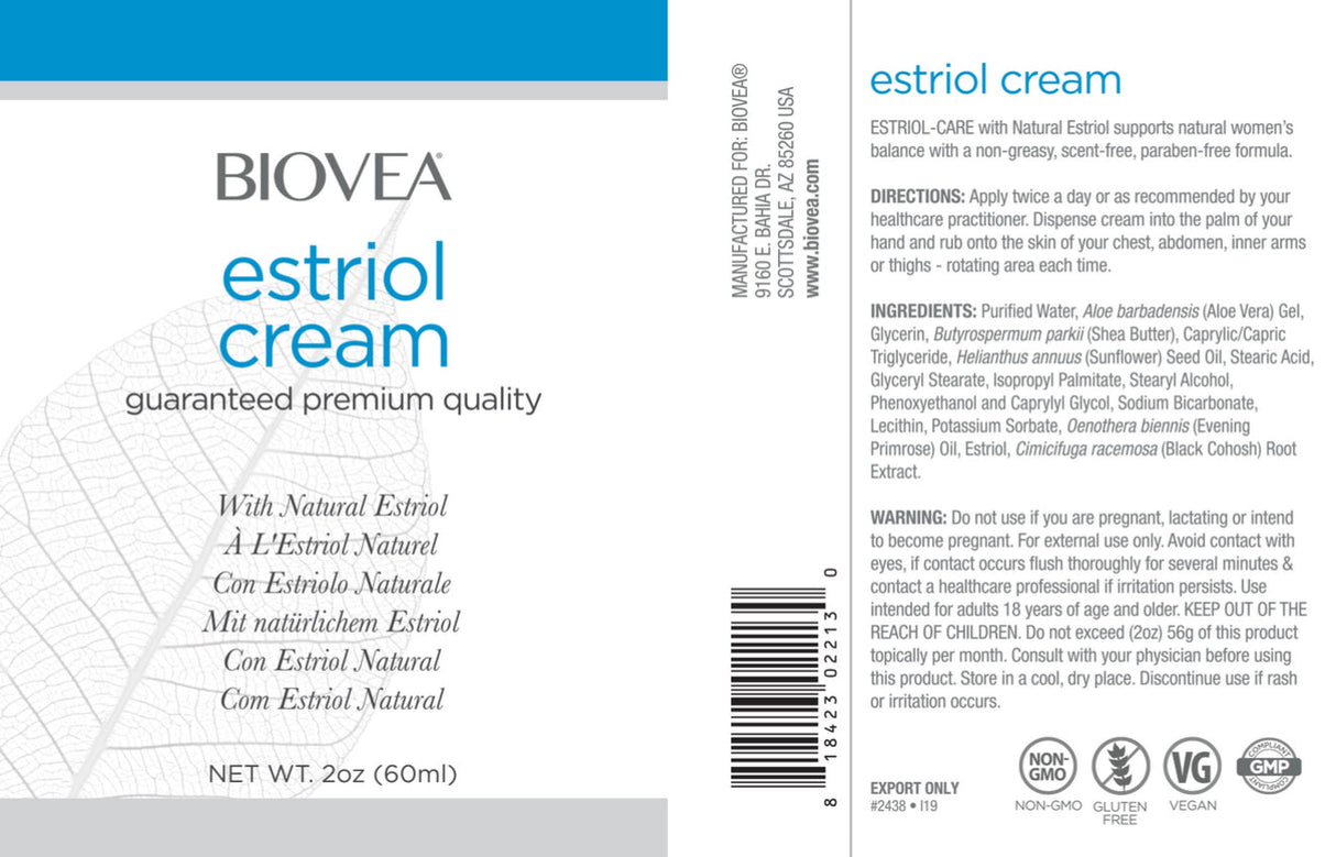 <tc>Biovea</tc> CREMA ALL'ESTRIOLO 60 ml. / <tc>Biovea</tc> CREMA DI ESTRIOLO