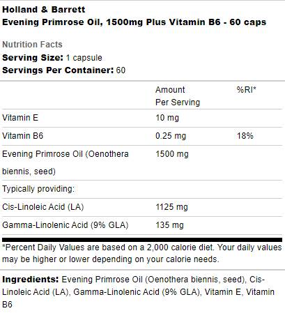 Olio di enotera 1500 mg | Inoltre vitamina B6 - 60 capsule