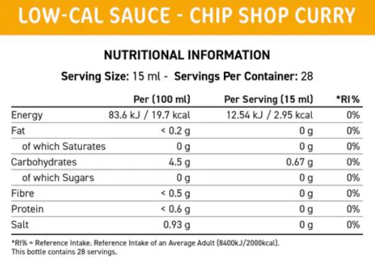 Salsa a basso contenuto calorico Fit Cuisine | Chip Shop Curry - 425 ml