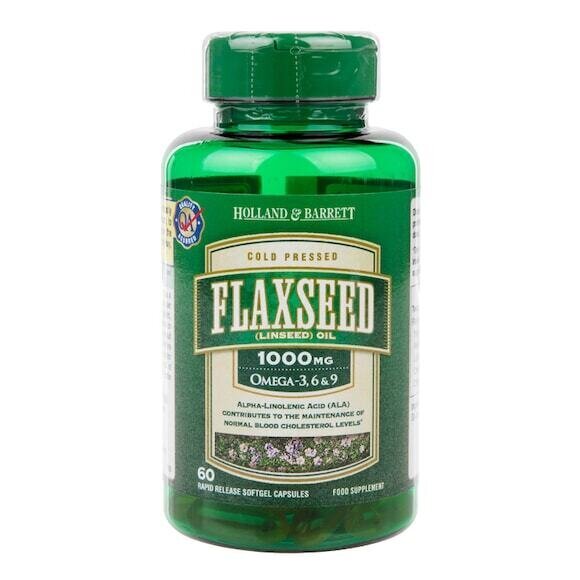 Olio di semi di lino spremuto a freddo (Olio di semi di lino) 1000 mg 60 capsule OLANDA & BARRETT