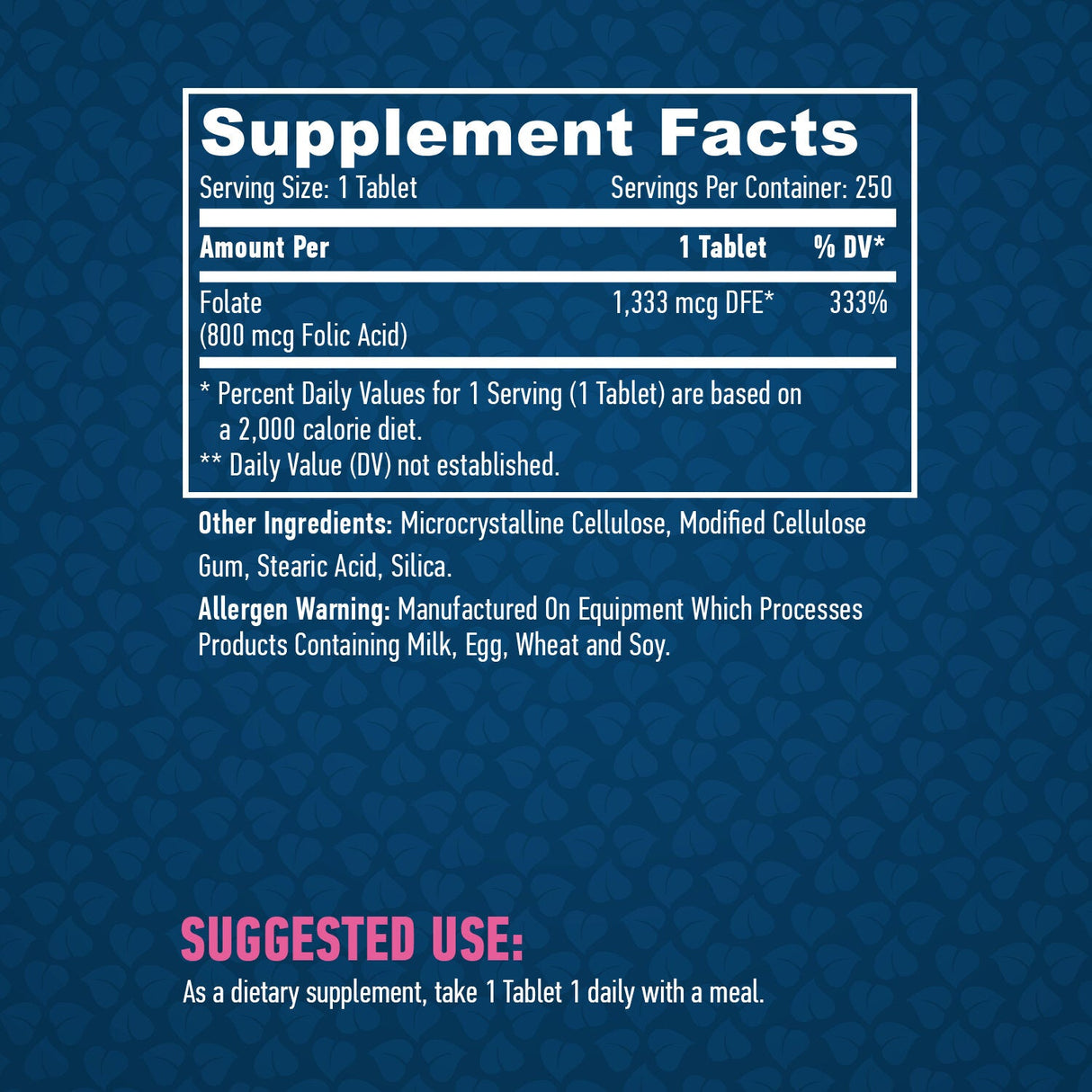 Acido Folico 800mcg. /250 compresse.
