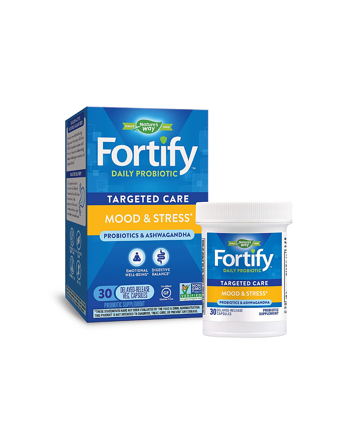 Fortify™ Daily Probiotic Mood and Stress - Fortifica i probiotici contro lo stress, 5 miliardi di probiotici attivi, 30 capsule Nature's Way