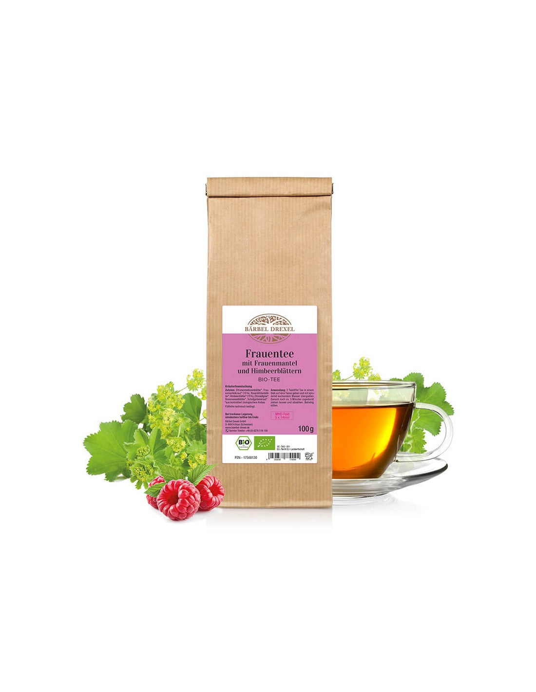 Frauentee mit Frauenmantel und Himbeerblättern Bio-Tee - Tè biologico per l'equilibrio ormonale femminile, 100 g <tc>Bärbel Drexel</tc>