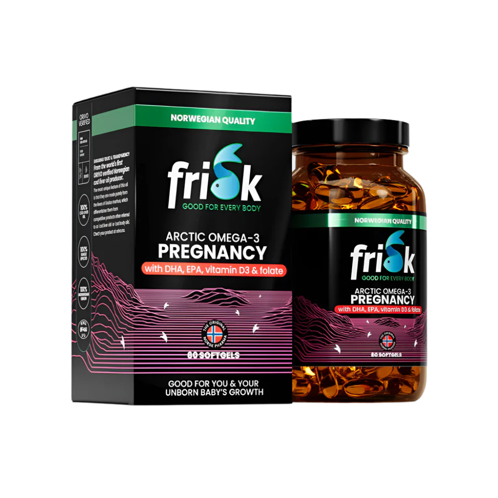 Gravidanza artica-Omega-3 per donne in gravidanza-100% di merluzzo selvatico dalla Norvegia-80 capsule