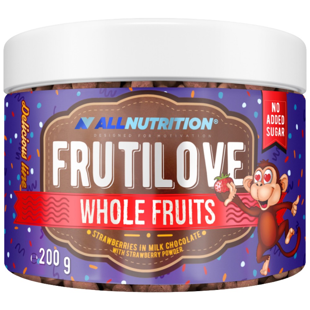 FrutiLove | Fragole al cioccolato al latte & Polvere di fragole - 200 grammi
