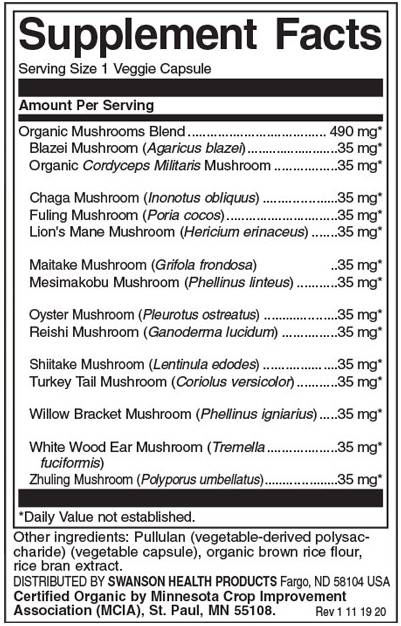 Complesso di funghi 14 a spettro completo 490 mg - 60 capsule