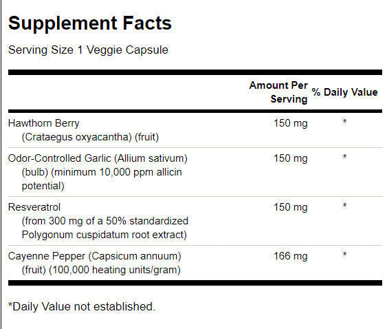 Cura cardiovascolare a base di erbe a spettro completo 616 mg - 30 capsule