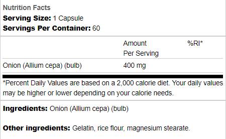 Lampadina di cipolla a spettro completo 400 mg 60 capsule