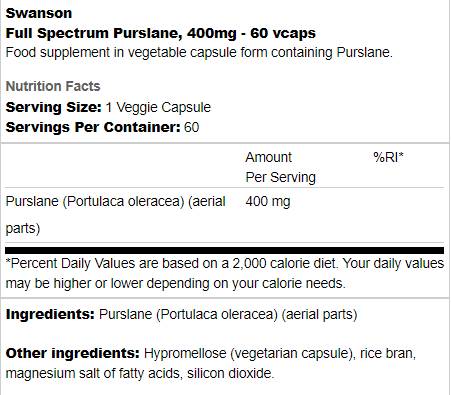 Portulaca a spettro completo 400 mg 60 capsule