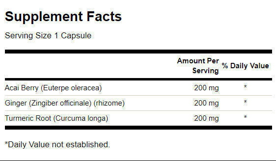 Curcuma a spettro completo, Acai & Zenzero - 60 capsule