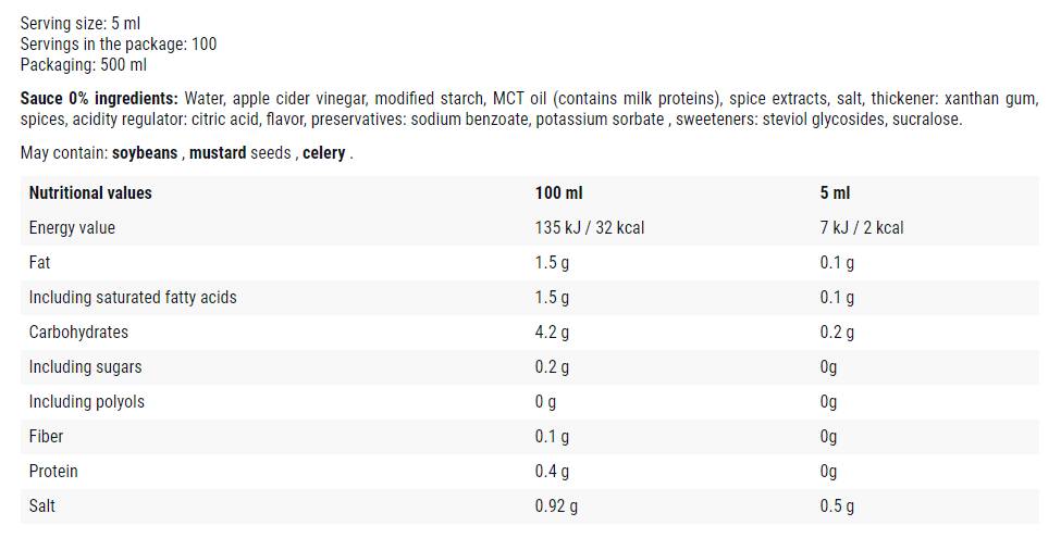 Maionese all'aglio alle erbe/Salsa 0 calorie - 500 ml