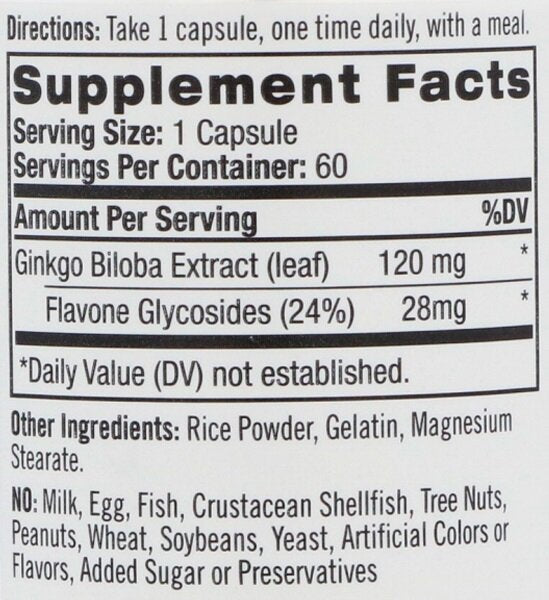 Ginkgo Biloba 120mg./60 capsule.