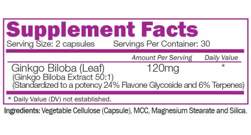Estratto di Ginkgo Biloba 120 mg 60 capsule
