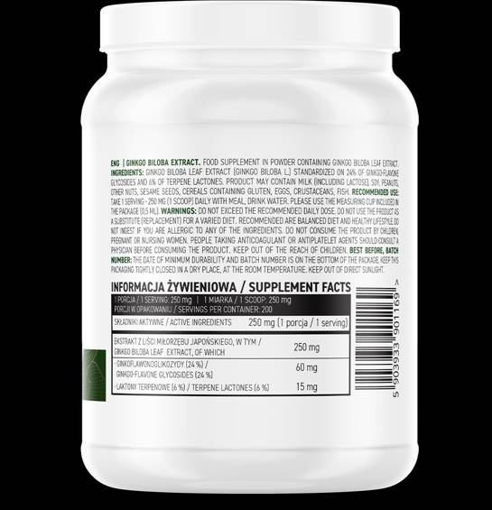 Estratto di Ginkgo Biloba in polvere 50 grammi
