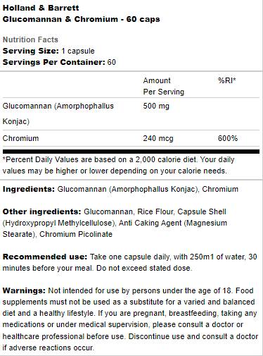 Glucomannano & Cromo - 60 capsule