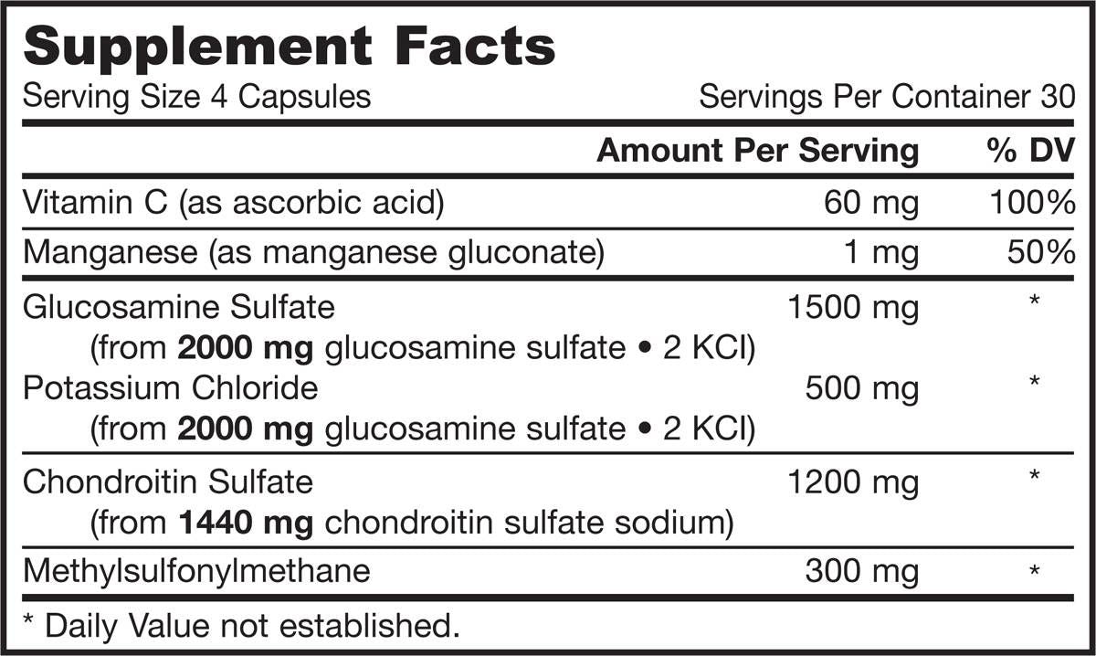 Glucosamina, Condroitina, MSM - 120 capsule