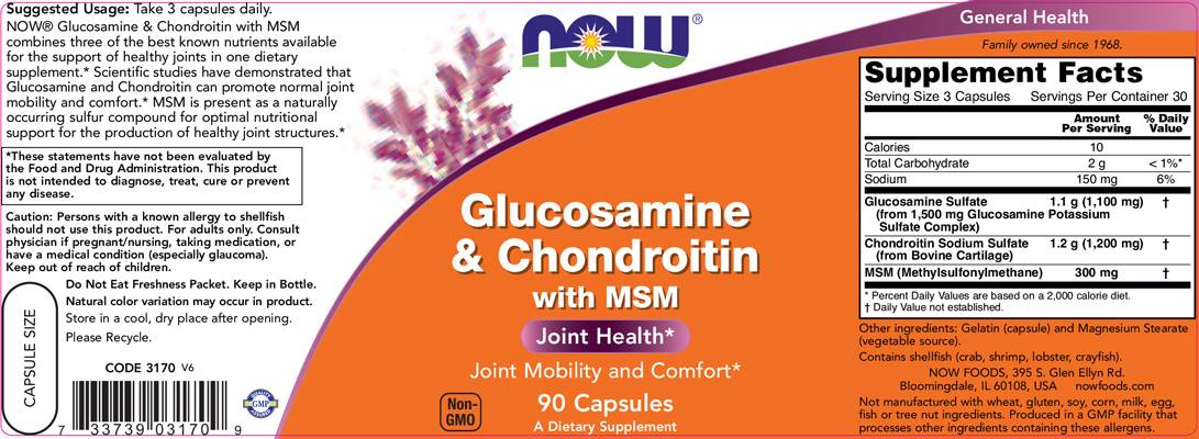 Glucosamina & Condroitina + MSM - 90 capsule