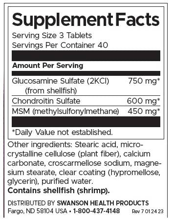 Glucosamina, Condroitina & MSM - Massima potenza - 120 compresse