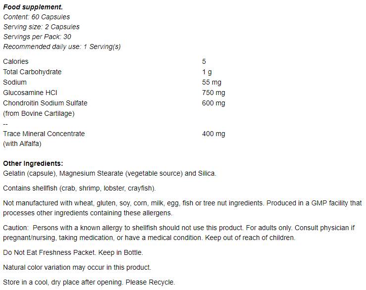 Glucosamina & Condroitina con concentrato di oligoelementi - 120 capsule