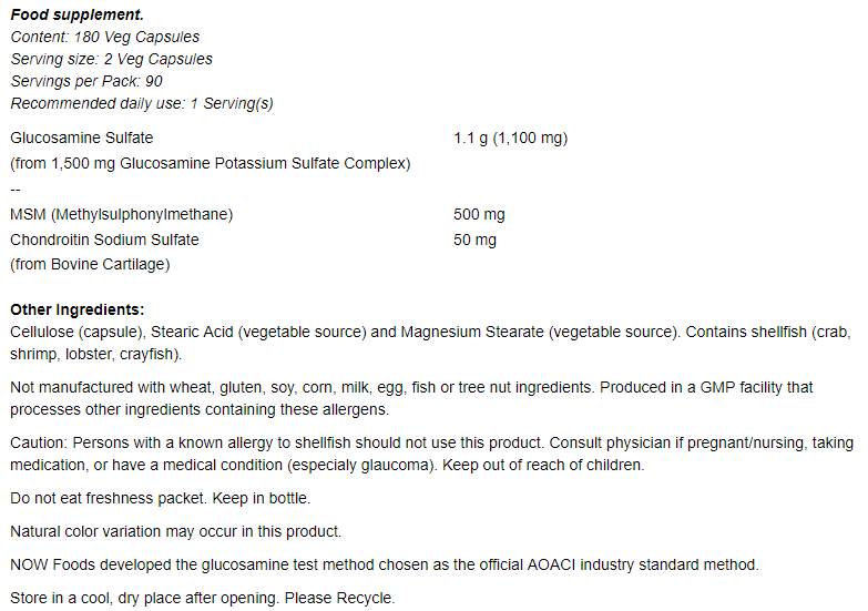 Glucosamina & MSM - 180 capsule