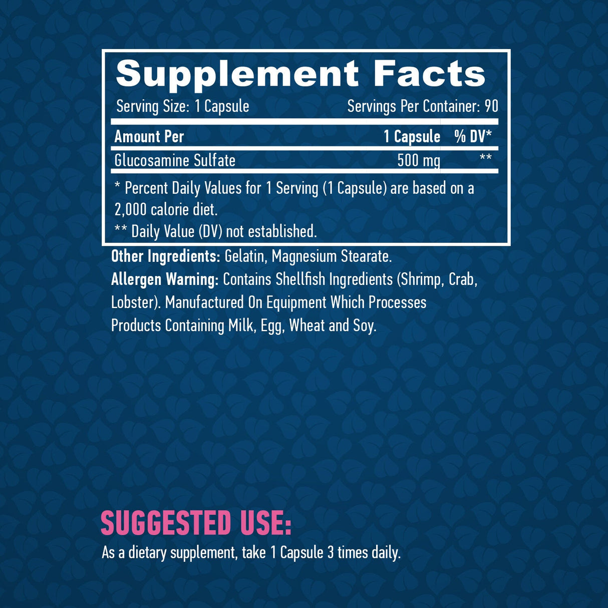 Glucosamina solfato 500 mg. /90 tappi.