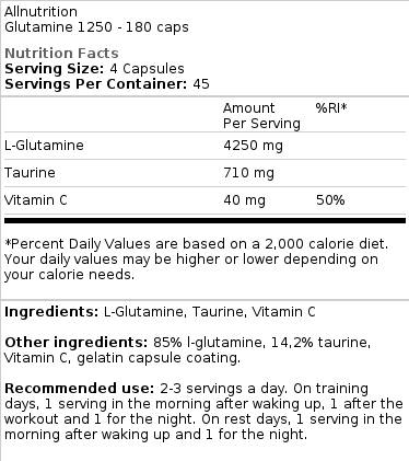 Glutammina 1250 XtraCaps - 180 capsule