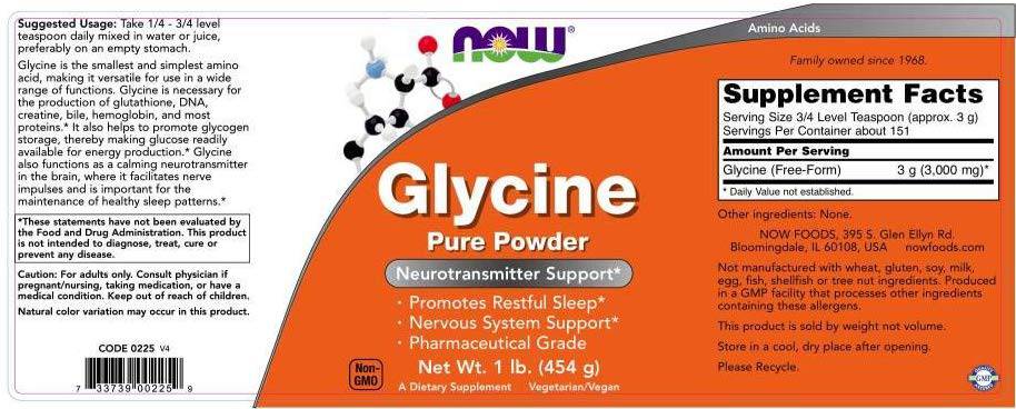 Polvere di glicina - 454 grammi