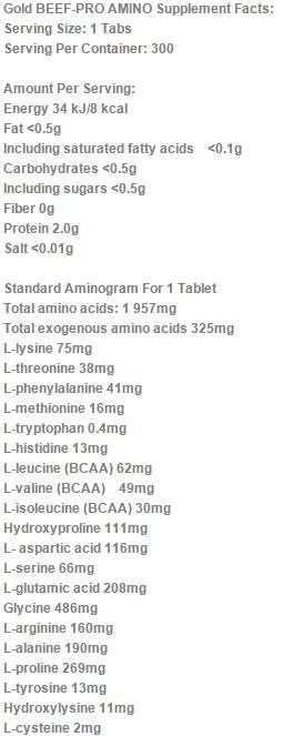Gold Beef-Pro Amino Mega Compresse - 300 Compresse