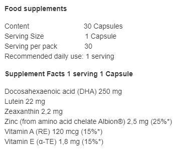 Luteina d'oro 30 capsule <tc>Olimp</tc>
