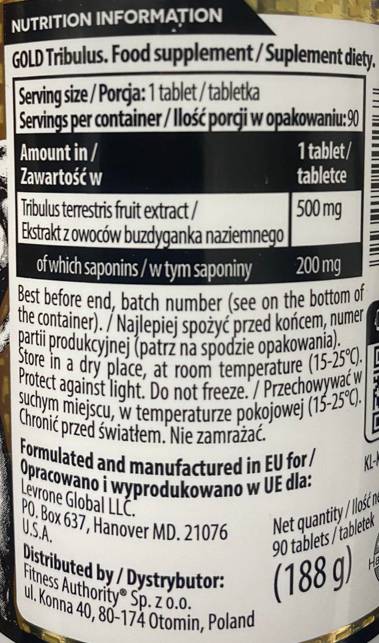 Tribulus d'oro 500 mg - 90 compresse