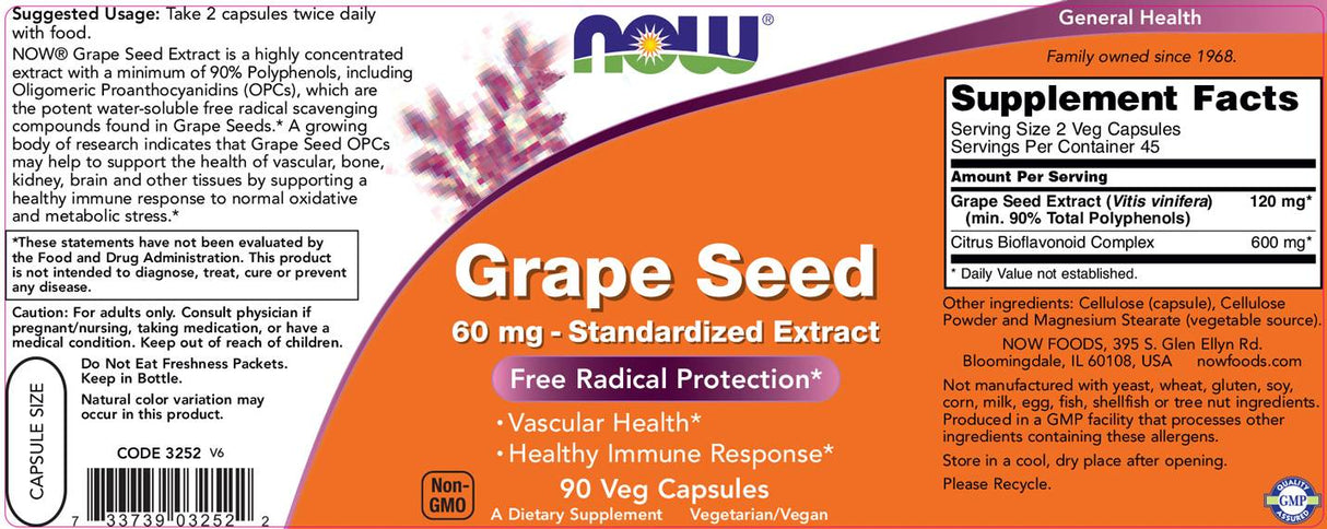 Antiossidante di semi d'uva 60 mg - 90 capsule