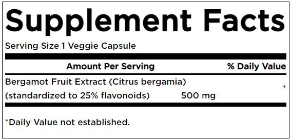Bergamot Extract 500 mg - 30 capsule