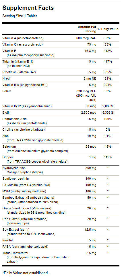 Formula rivitalizzante per capelli - 60 compresse