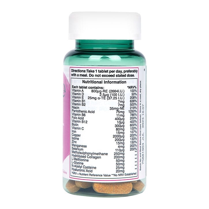 Vitamine per capelli con collagene (Vitamine per capelli) 60 compresse OLANDA & BARRETT