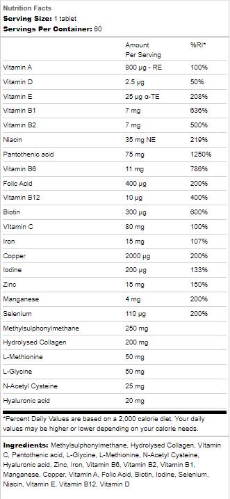 Vitamine per capelli | Con Biotina, Zinco e Rame 60 Compresse