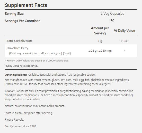 Bacche di biancospino 540 mg - 100 capsule