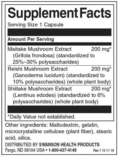Complesso standardizzato a triplo fungo ad alta potenza - 60 capsule