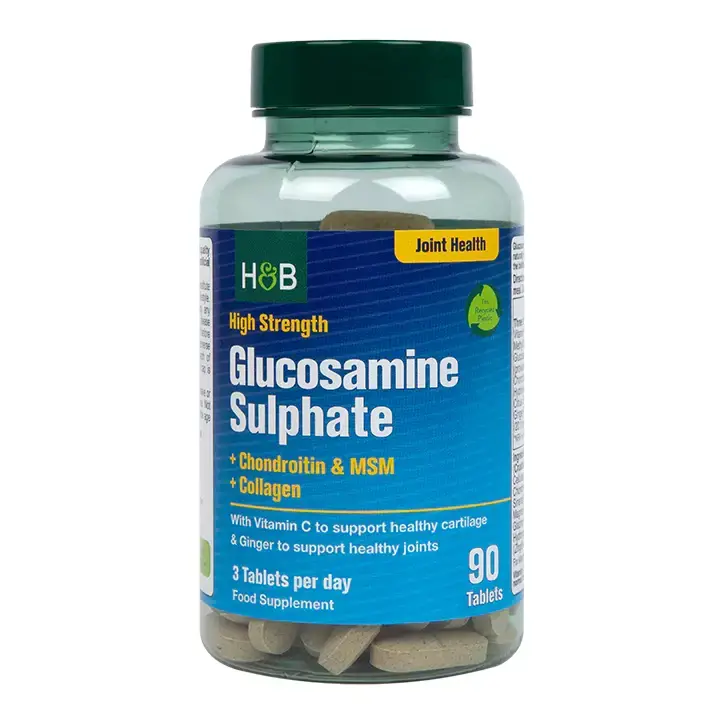 Solfato di glucosamina ad alta resistenza | Con Condroitina, MSM e Collagene - 90 Compresse