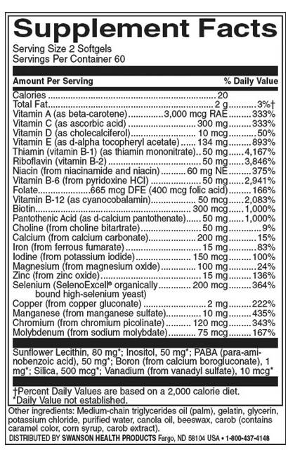Capsule Multi Softgel altamente efficaci 120 capsule di gel